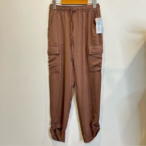 Guilty Drawstring Waist Cargo Pants Roll Tab Ankle